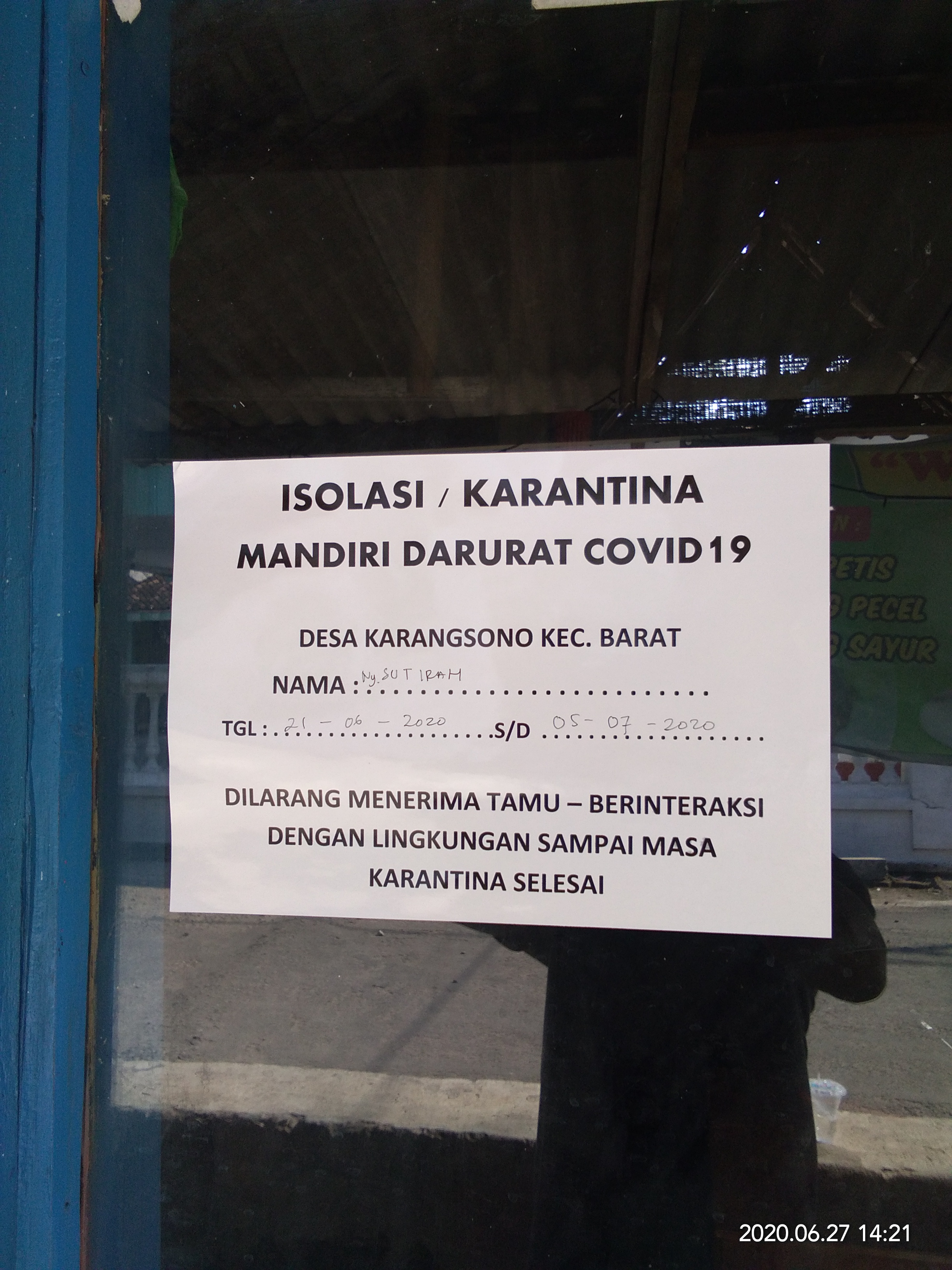 10 KK JALANI KARANTINA MANDIRI TERKAIT WARGA YANG TERPAPAR 